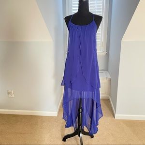 Flowy Blue Summer Halter Top Dress